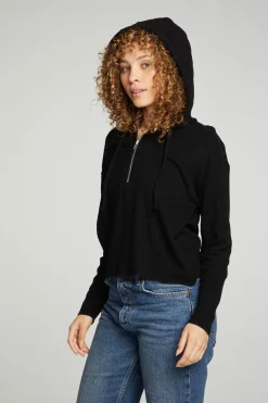 Cheap Chaser Brand Long Sleeve Semi Cropped Zip Front Hoodie