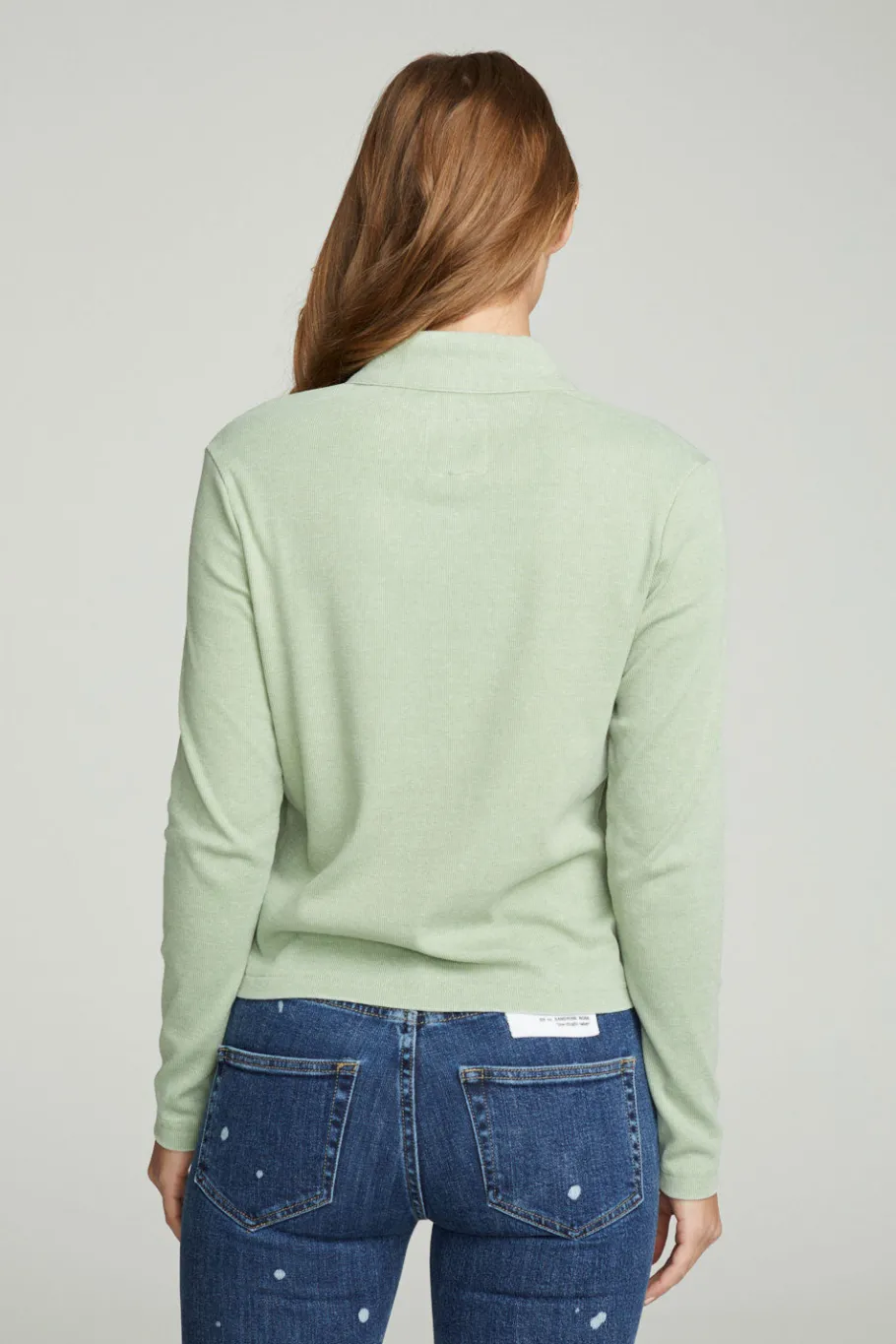 Cheap Chaser Brand Long Sleeve Snap Front Mock Neck Tee