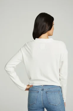 Clearance Chaser Brand Long Sleeve Zipper Mock Neck Semi Cropped Tee