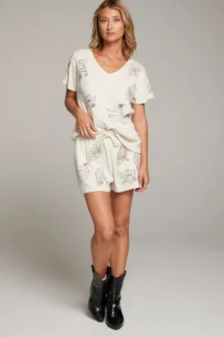 Cheap Chaser Brand Love Rock Embroidery Shorts