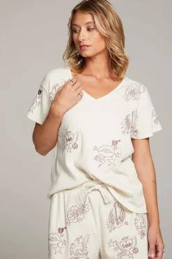 Flash Sale Chaser Brand Love Rock Embroidery Tee