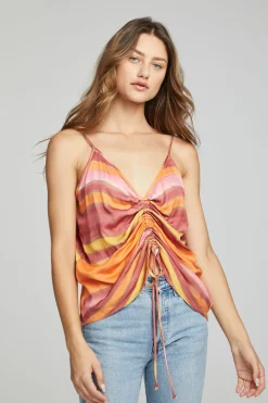 Cheap Chaser Brand Lucca Tank Top - Sunset Stripe
