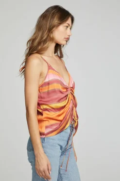 Cheap Chaser Brand Lucca Tank Top - Sunset Stripe