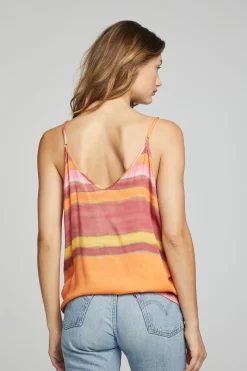 Cheap Chaser Brand Lucca Tank Top - Sunset Stripe