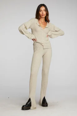 Best Sale Chaser Brand Lurex Rib Knit Long Sleeve Tunic