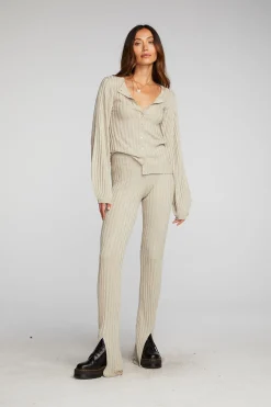 Best Sale Chaser Brand Lurex Rib Knit Long Sleeve Tunic