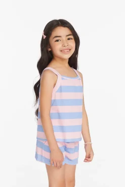 Fashion Chaser Brand Mae Bubblegum Stripe Girls Tank Top
