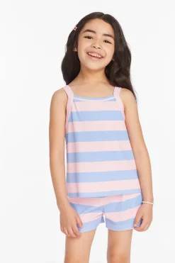 Fashion Chaser Brand Mae Bubblegum Stripe Girls Tank Top