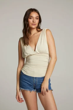 Outlet Chaser Brand Magic Whitecap Grey And Piquant Green Reversible Tank Top