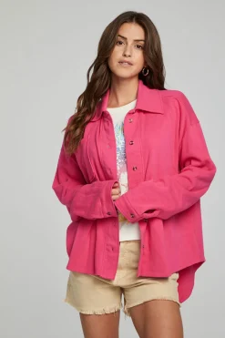 Best Chaser Brand Malone Button Down - Fuchsia