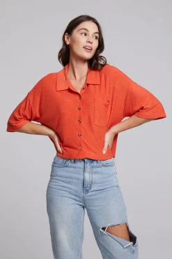 Store Chaser Brand Marine Crop Button Down - Tigerlily