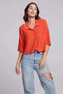Store Chaser Brand Marine Crop Button Down - Tigerlily