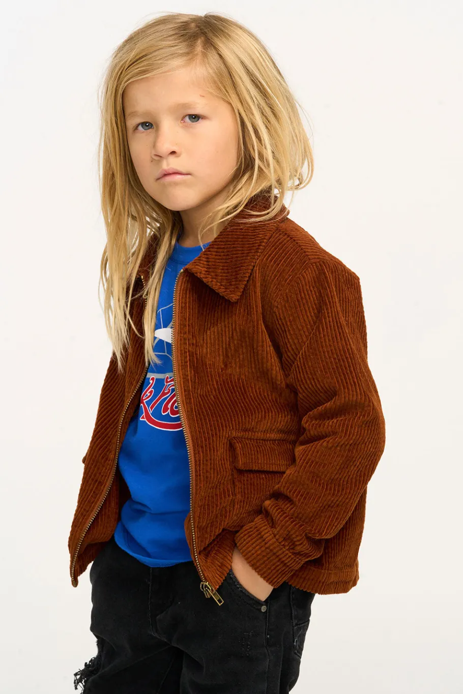 Cheap Chaser Brand Martin Walnut Brown Zip Up Corduroy Jacket