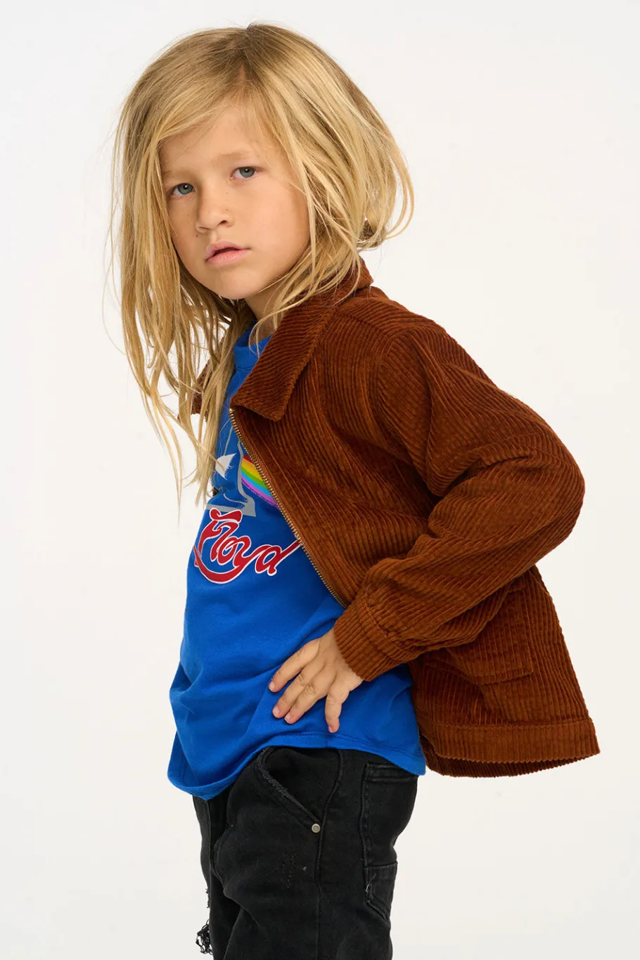 Cheap Chaser Brand Martin Walnut Brown Zip Up Corduroy Jacket