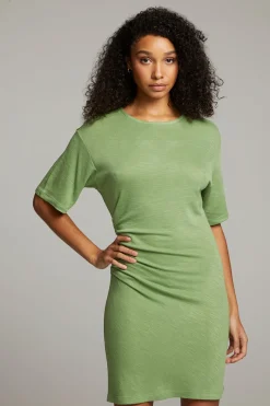 Fashion Chaser Brand Memory Piquant Green Mini Dress