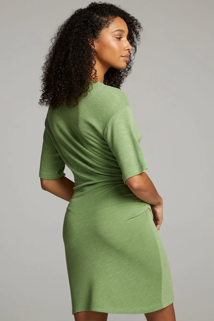 Fashion Chaser Brand Memory Piquant Green Mini Dress