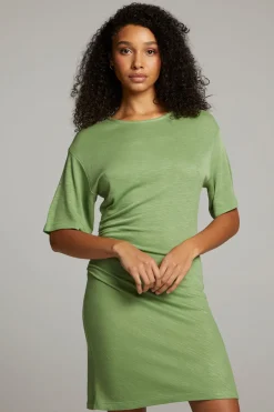 Fashion Chaser Brand Memory Piquant Green Mini Dress