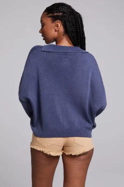 Best Sale Chaser Brand Mercury Washed Indigo Crop Pullover