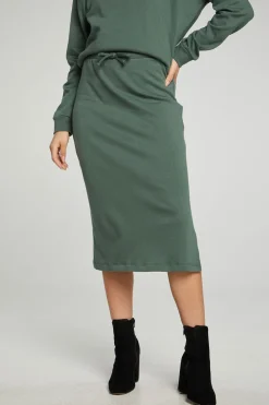 Discount Chaser Brand Midi Drawstring Skirt With Side Slit