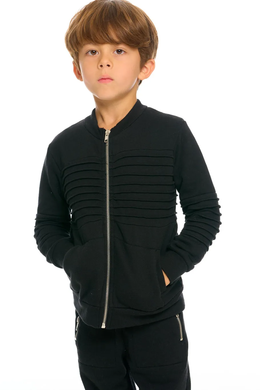 New Chaser Brand Mock Neck Moto Zip Jacket