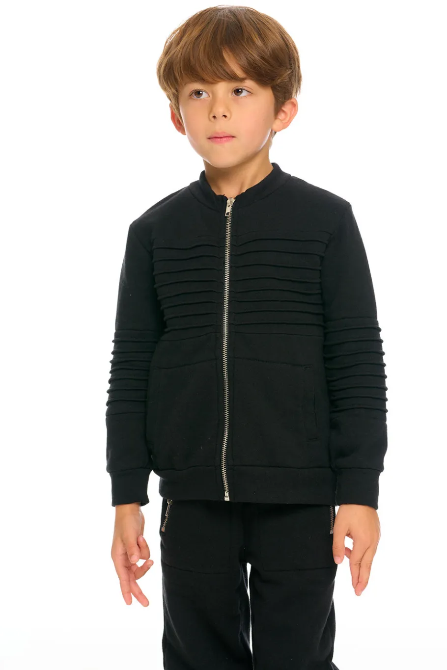 New Chaser Brand Mock Neck Moto Zip Jacket