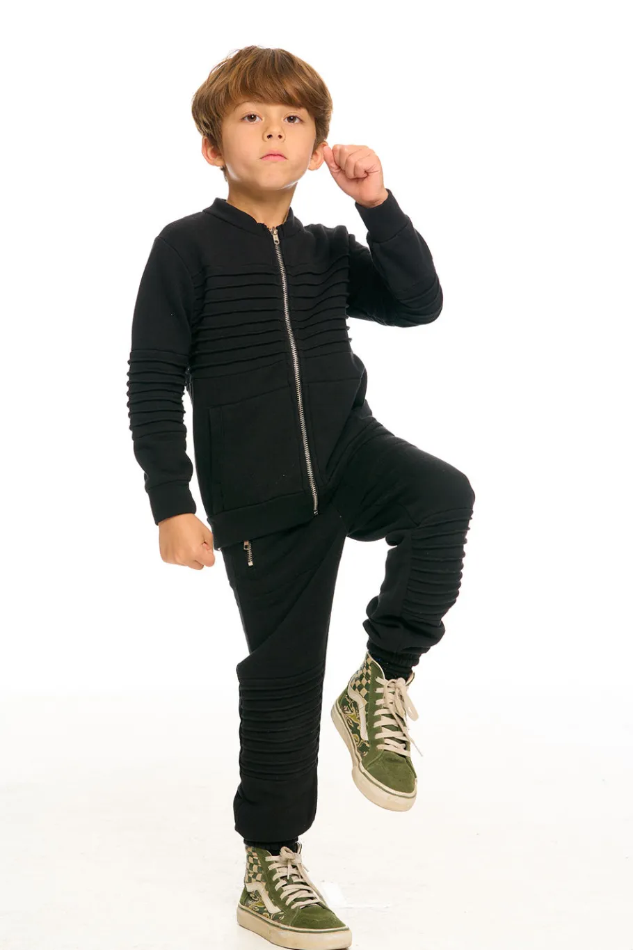 New Chaser Brand Mock Neck Moto Zip Jacket
