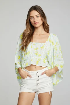 Clearance Chaser Brand Monarch Crop Top - Daisy Floral Print