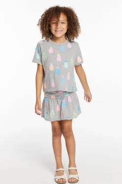 Clearance Chaser Brand Multi Pineapple Girls Peplum Skort