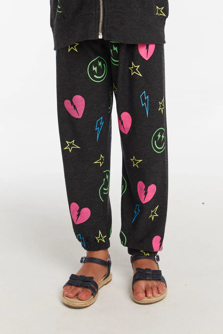 Cheap Chaser Brand Neon Heart & Smiles Girls Pant