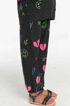 Cheap Chaser Brand Neon Heart & Smiles Girls Pant