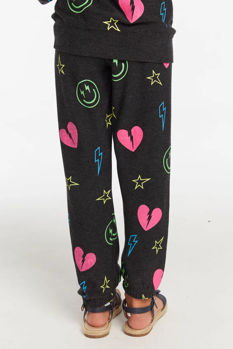Cheap Chaser Brand Neon Heart & Smiles Girls Pant