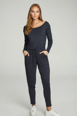 Fashion Chaser Brand Off The Shoulder Long Sleeve Jumpsuit