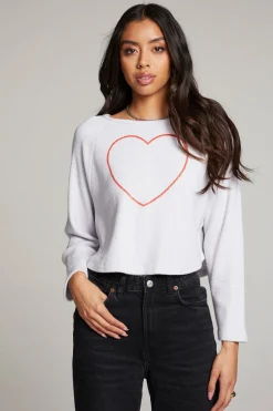 Hot Chaser Brand Outline Heart Long Sleeve