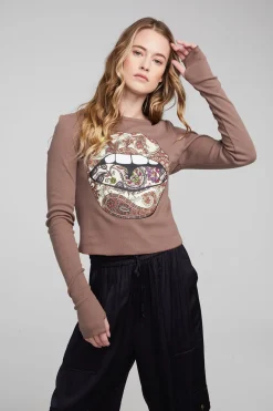 Store Chaser Brand Paisley Lips Long Sleeve