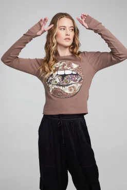 Store Chaser Brand Paisley Lips Long Sleeve