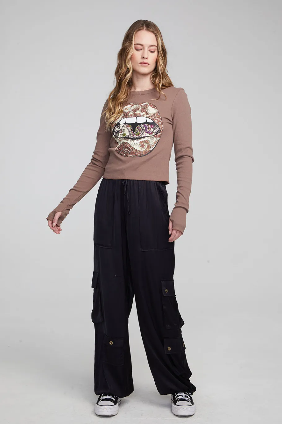 Store Chaser Brand Paisley Lips Long Sleeve