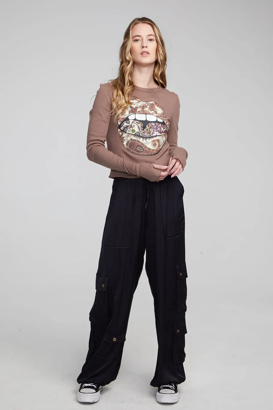 Store Chaser Brand Paisley Lips Long Sleeve