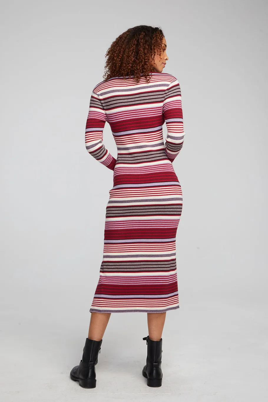 Discount Chaser Brand Palm Roxy Stripe Midi Dress