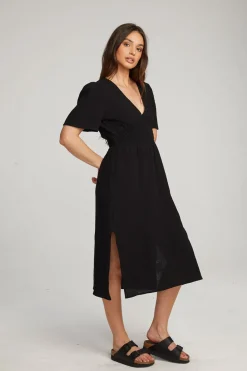 Best Chaser Brand Palmer Licorice Midi Dress