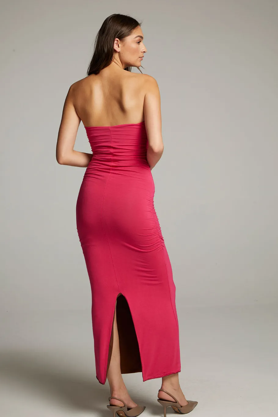 Hot Chaser Brand Panama Coffee And Raspberry Reversible Midi Dress