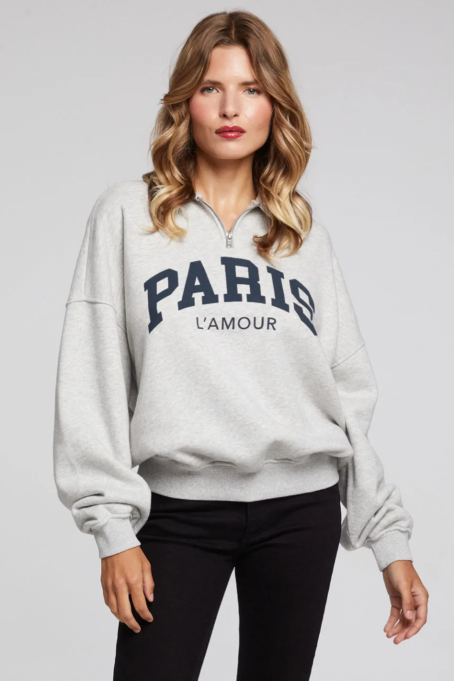 New Chaser Brand Paris L'Amour Heather Grey Long Sleeve