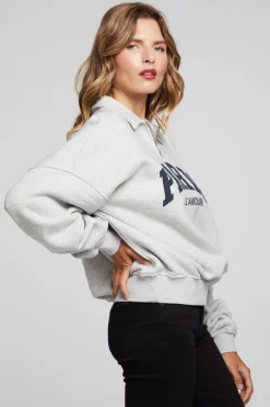 New Chaser Brand Paris L'Amour Heather Grey Long Sleeve