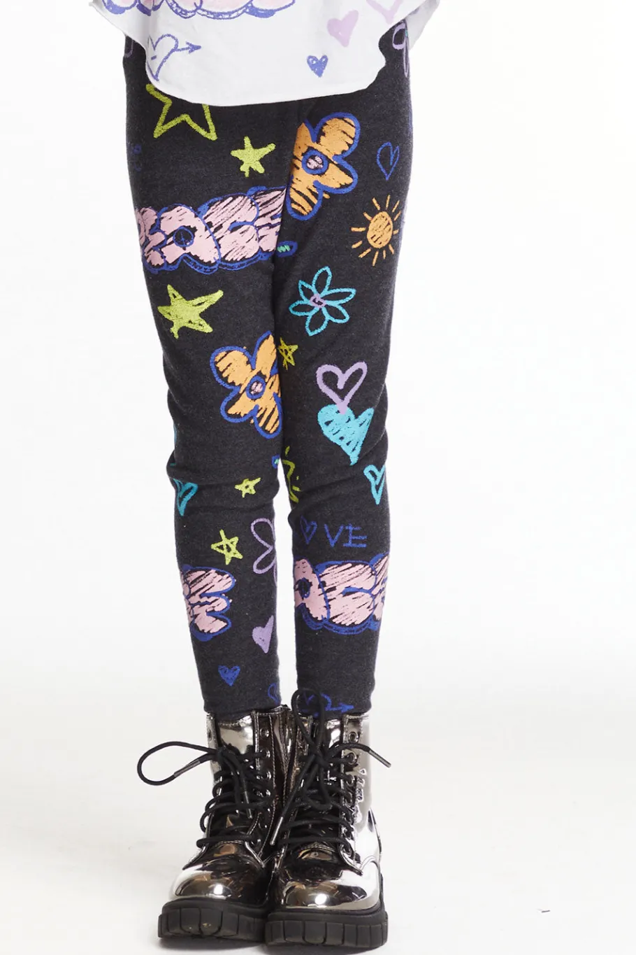 Shop Chaser Brand Peace & Love Girls Cozy Knit Classic Legging