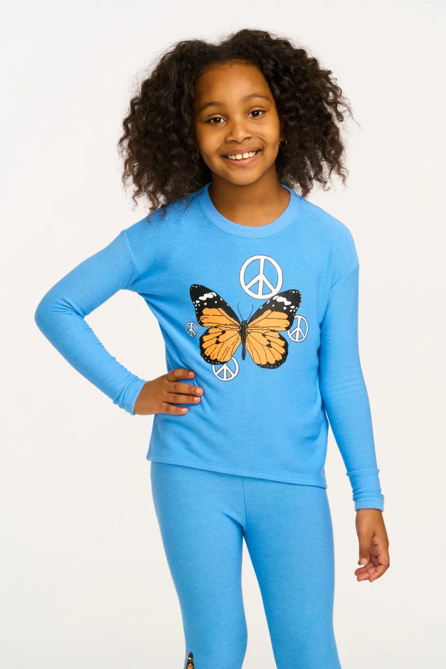 Outlet Chaser Brand Peace Butterfly Long Sleeve Cozy Knit Pullover