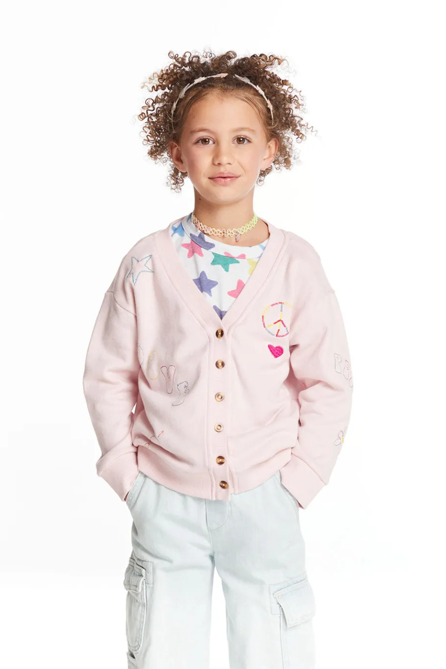 Discount Chaser Brand Peace Love Smile Girls Cardigan