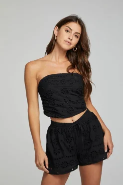 Cheap Chaser Brand Pier Crop Top - Black Onyx