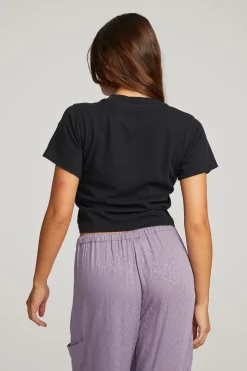 New Chaser Brand Pink Floyd Retro Band Crop Tee