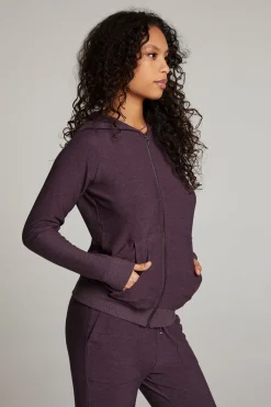 Cheap Chaser Brand Plum Perfect Long Sleeve Raglan Zip Up Hoodie