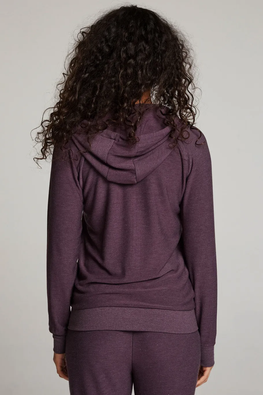 Cheap Chaser Brand Plum Perfect Long Sleeve Raglan Zip Up Hoodie