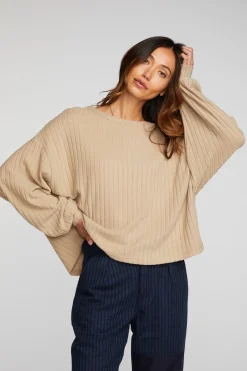Sale Chaser Brand Poor Boy Rib Long Sleeve Tee